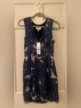 NWT Adam by Adam Lippes Blue White Floral Sleeveless Dress Size 4